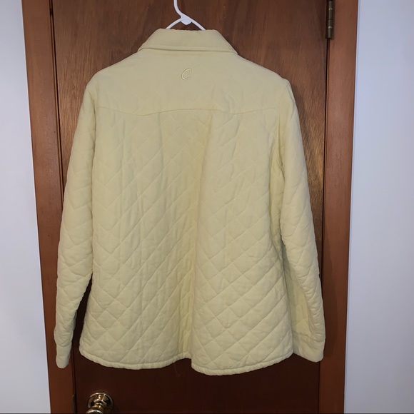 Women’s L REG CABELA’S Yellow Corduroy Quilted Cotton Polyester Insulated Jacket - Picture 11 of 12